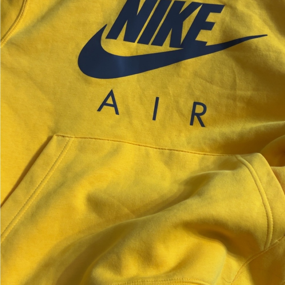Nike Air Hoodie in Vibrant Yellow with Blue Logo
